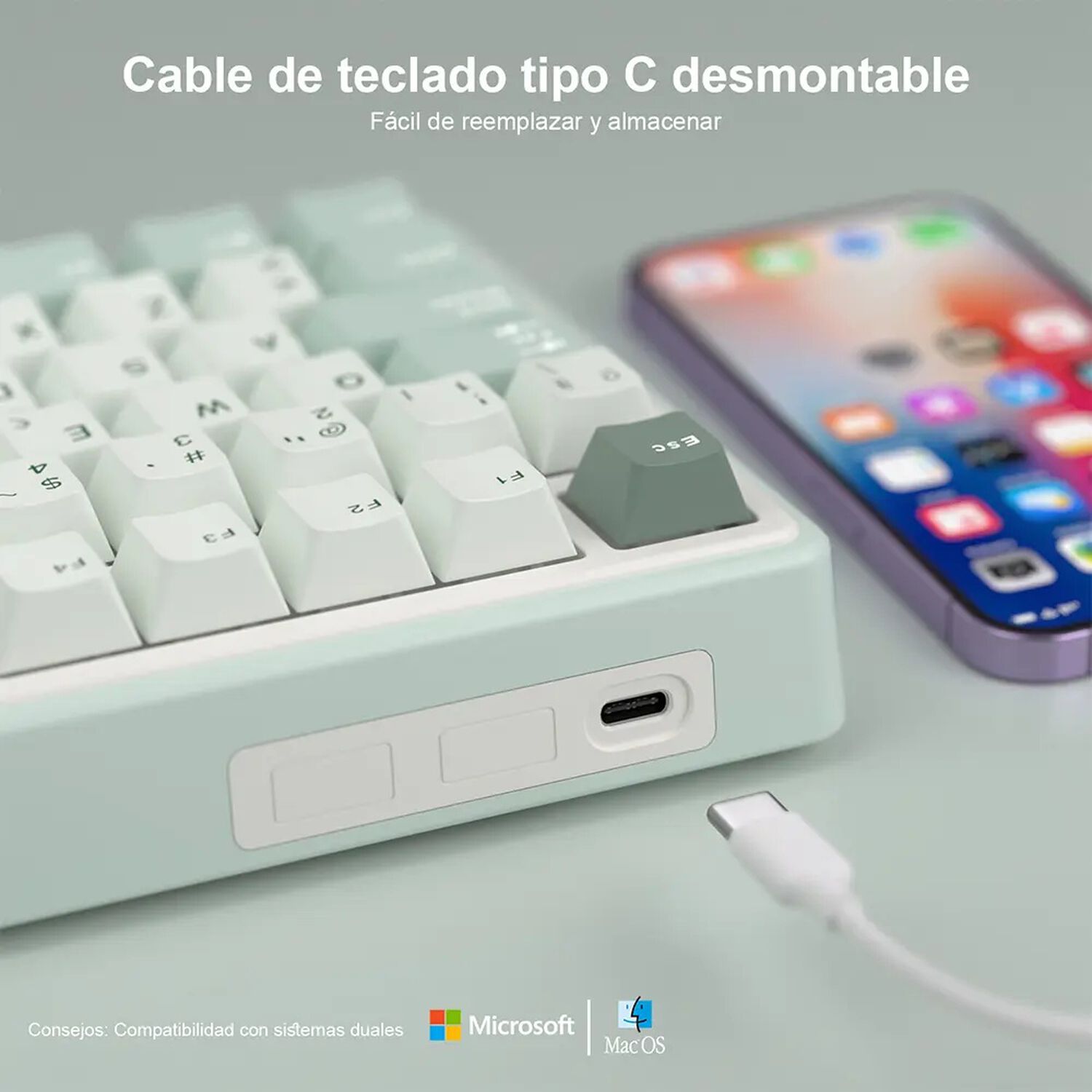 Teclado Mec&aacute;nico Rk R98 Pro Skycyan Rgb Espa&ntilde;ol Usb-c image number 3.0