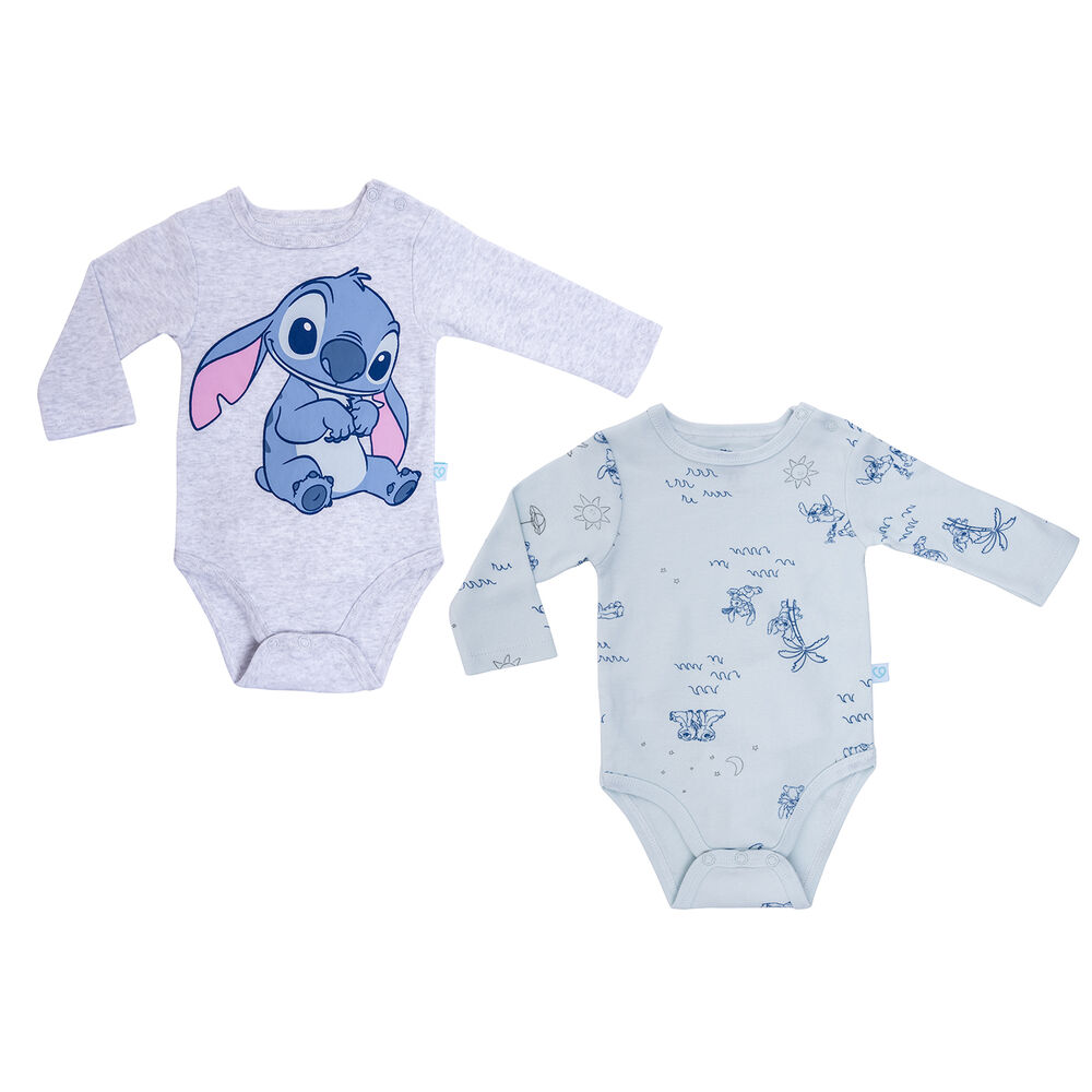 Set X2 Body Manga Larga Stich Unisex 12-18 Meses image number 1.0
