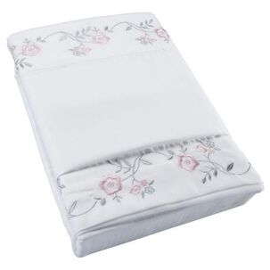 Sabana Andes Microfibra Bordada Rosa 2 Plaza