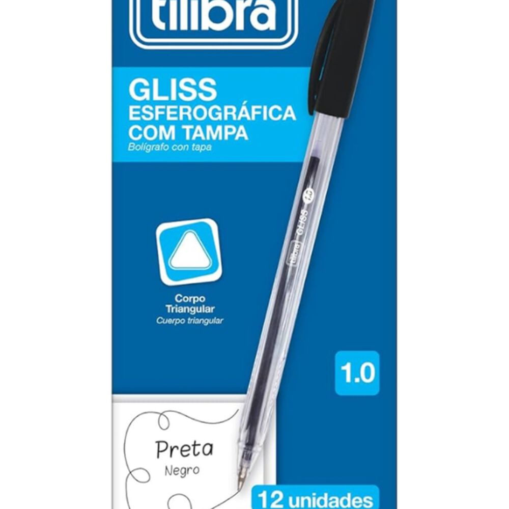 Boligrafo Gliss 1,0mm Negro Tilibra image number 0.0