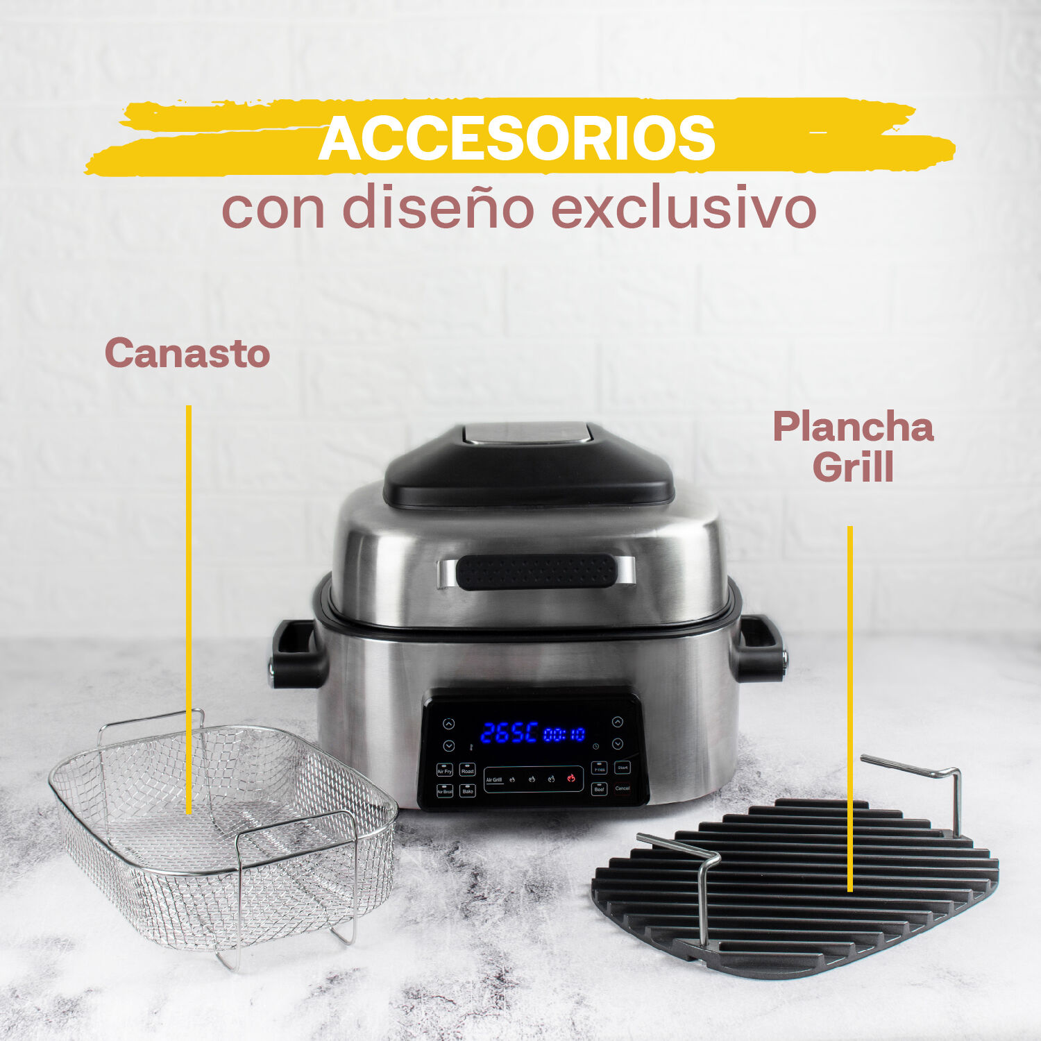 Freidora De Aire Parrilla Air Fryer Grill 6 L Easyways image number 3.0