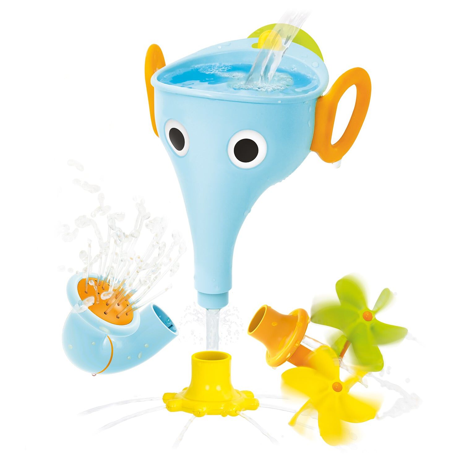 Juego De Ba&ntilde;o Elefante Embudo Celeste Infantil Beb&eacute; Ni&ntilde;o Ni&ntilde;a Tina Yookidoo image number 0.0