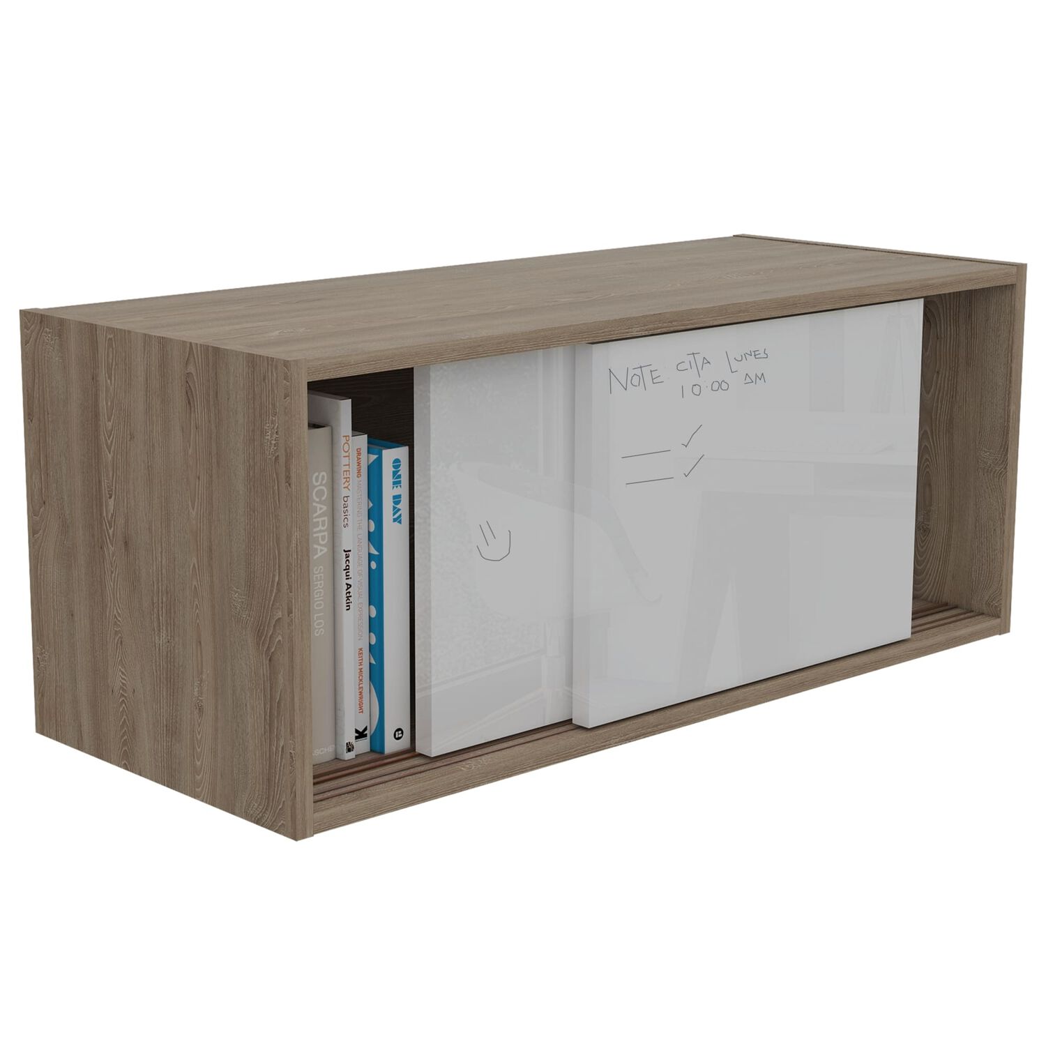 Gabinete Aereo 2 Puertas Fm-003b Blanco Y Caf&eacute; Claro image number 3.0