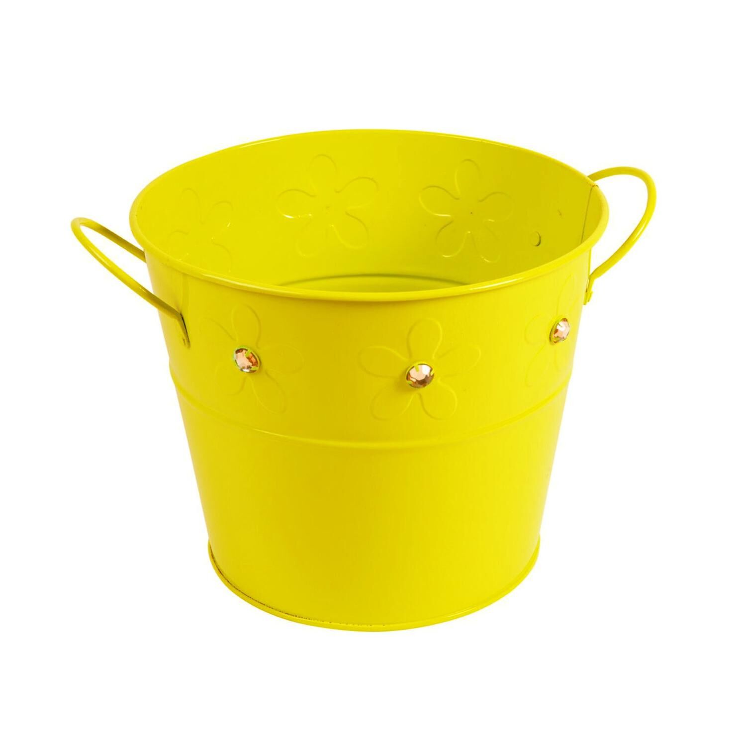 Balde De Lat&oacute;n Amarillo Con Gemas image number 1.0