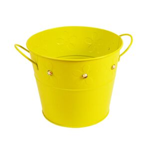 Balde De Lat&oacute;n Amarillo Con Gemas