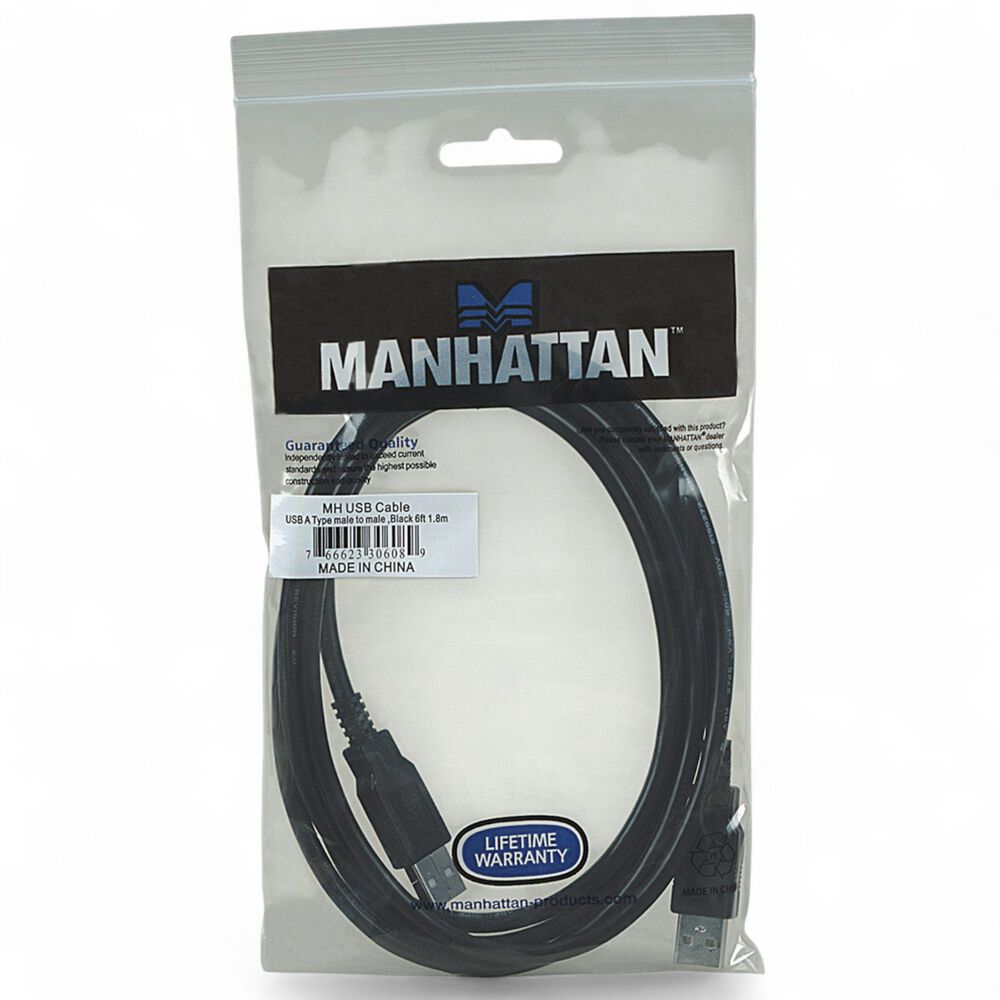 Cable De Datos Usb A Usb Macho - Macho 1.8 M Manhattan 306089 image number 2.0