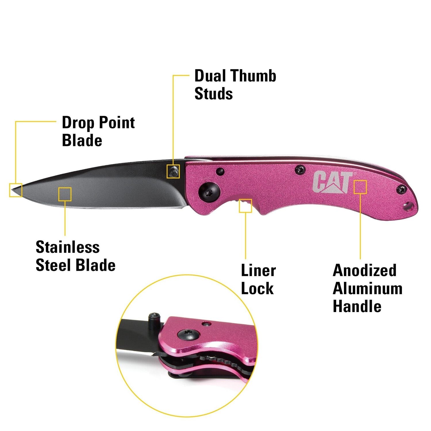 Cuchillo Navaja Plegable Cat 980060 Punta Curva image number 2.0