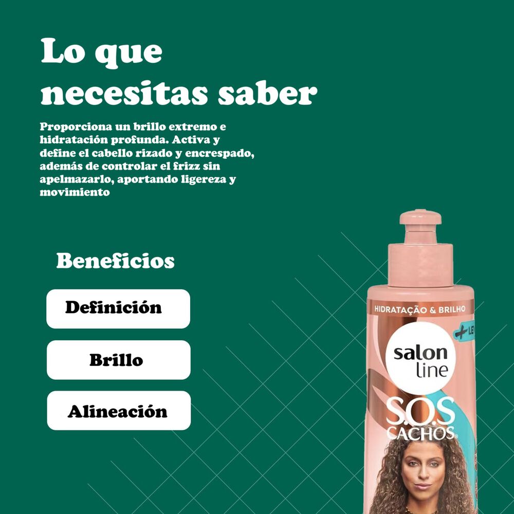 Sos Activador Rizos Leves Oleo De Almendras 300ml Salon Line image number 2.0