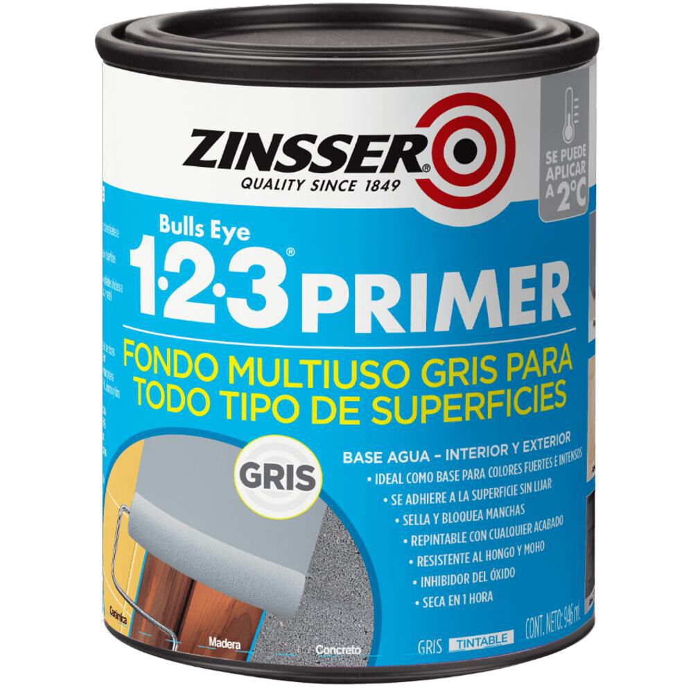 Imprimante 1-2-3 Primer Base Agua 946ml Gris Mate - Zinsser image number 0.0