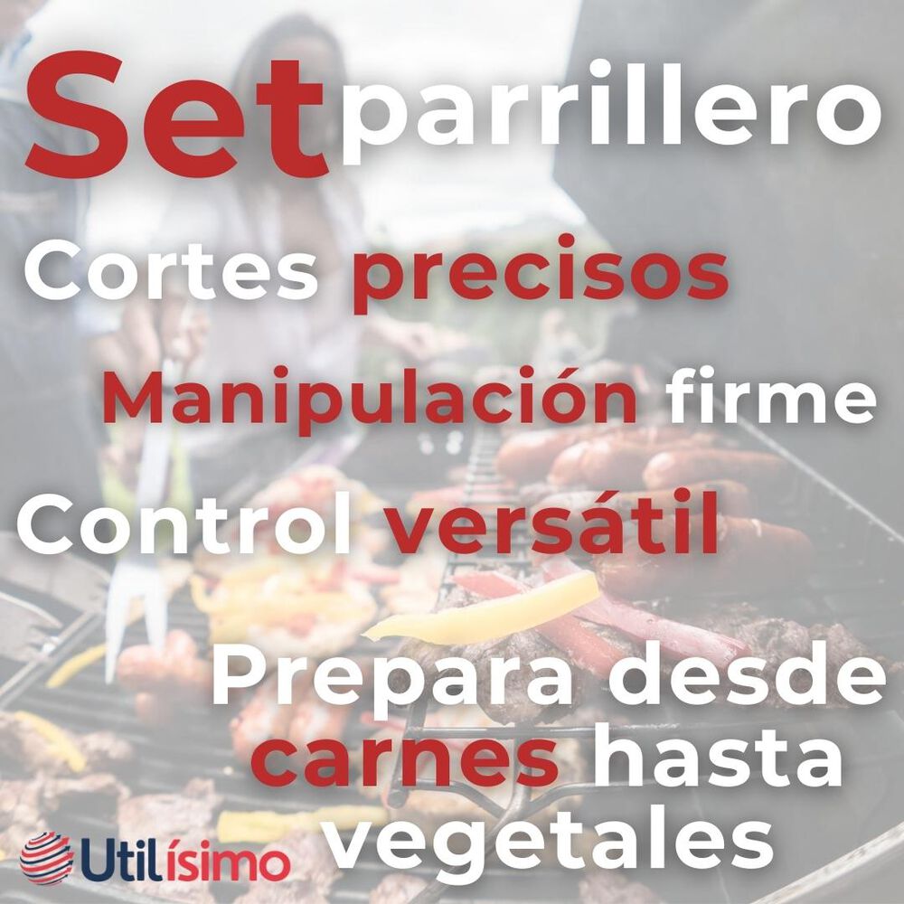 Set Cuchillo + Tenedor Para Parrillas Y Asados Acero Inoxidable image number 8.0