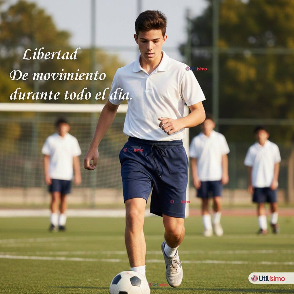 Pack 2 Pantal&oacute;n Corto Short Escolar Juvenil Algod&oacute;n Deportivo Azul Marino image number 9.0