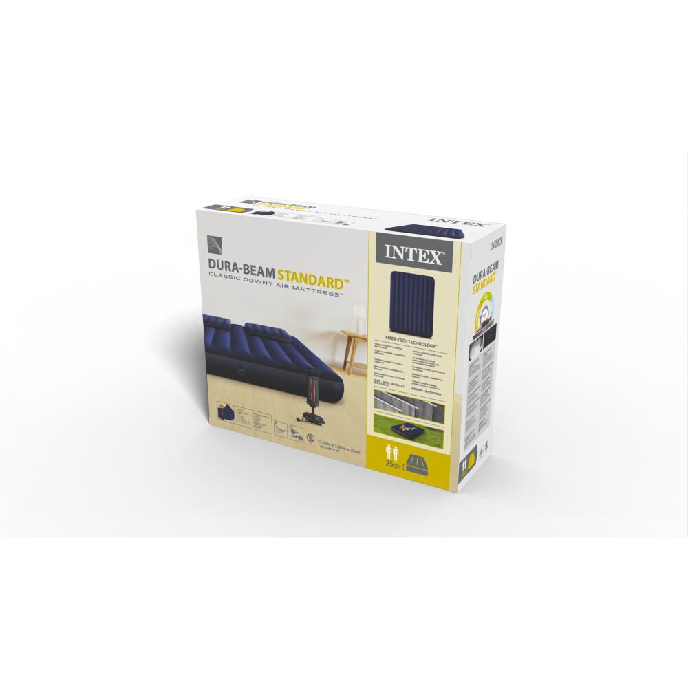 Colchon Inflable 2 Plazas Downy + Inflador Y 2 Almohadas Intex image number 6.0