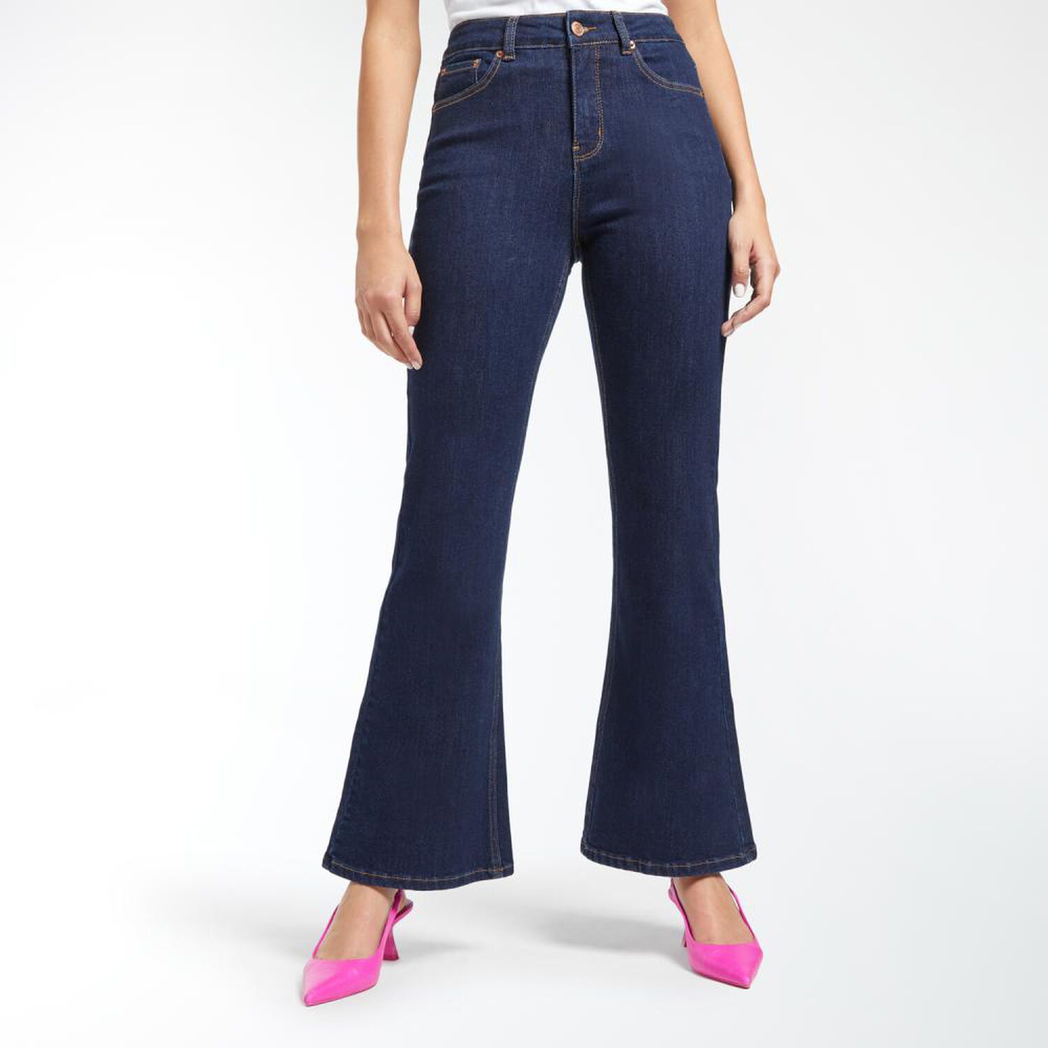 Jeans Tiro Alto Flare Mujer Kimera image number 0.0