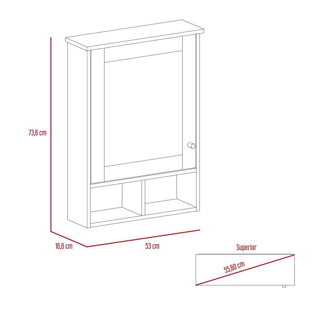 Botiquin Con Espejo 1 Puerta Fm-016b - Blanco image number 6.0