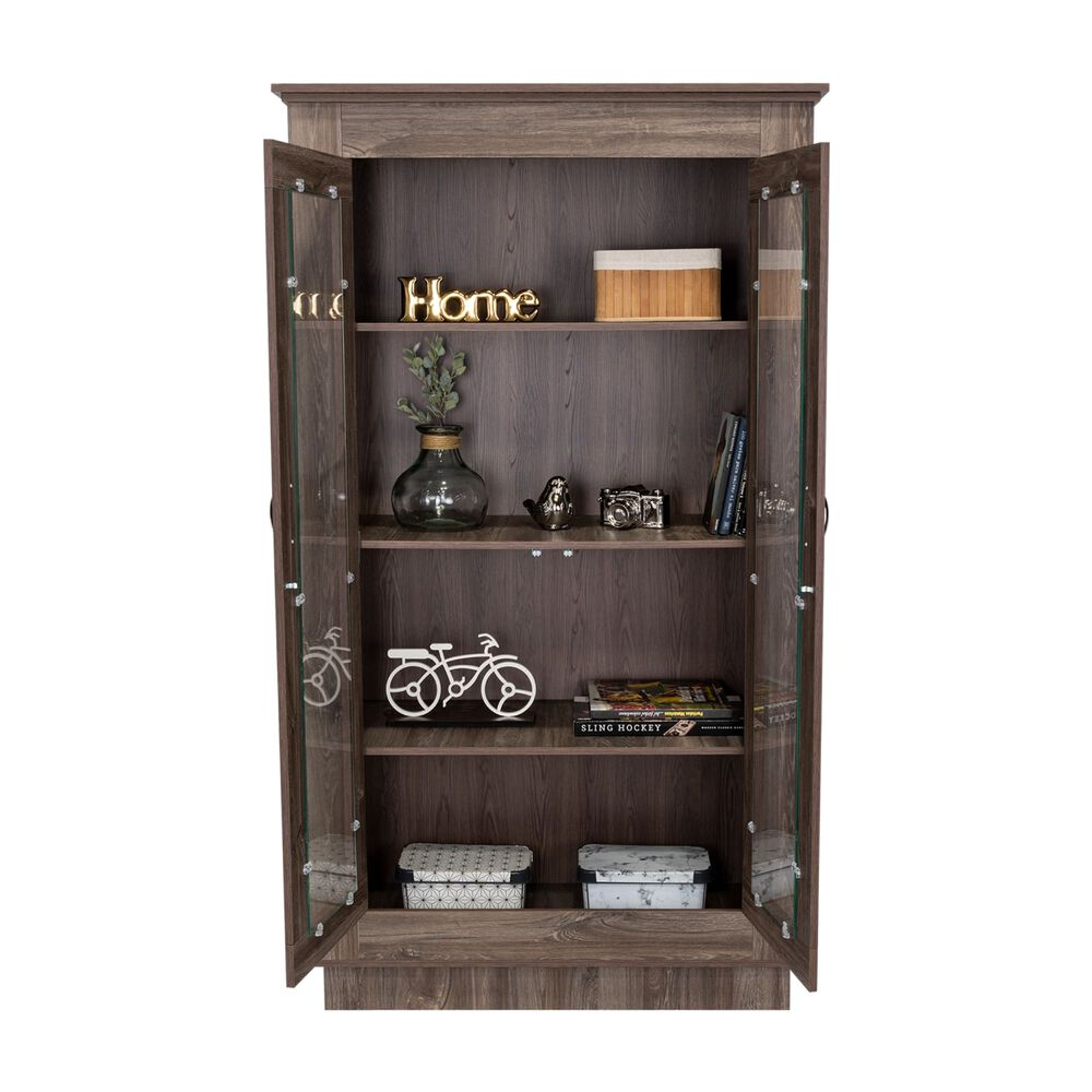 Viitriina 2 Puertas 3 Estantes Fm-005c Caf&eacute; Oscuro image number 3.0