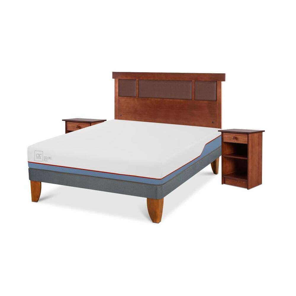 Cama Europea Cic Excellence Plus / 2 Plazas / Base Normal + Set De Maderas image number 1.0