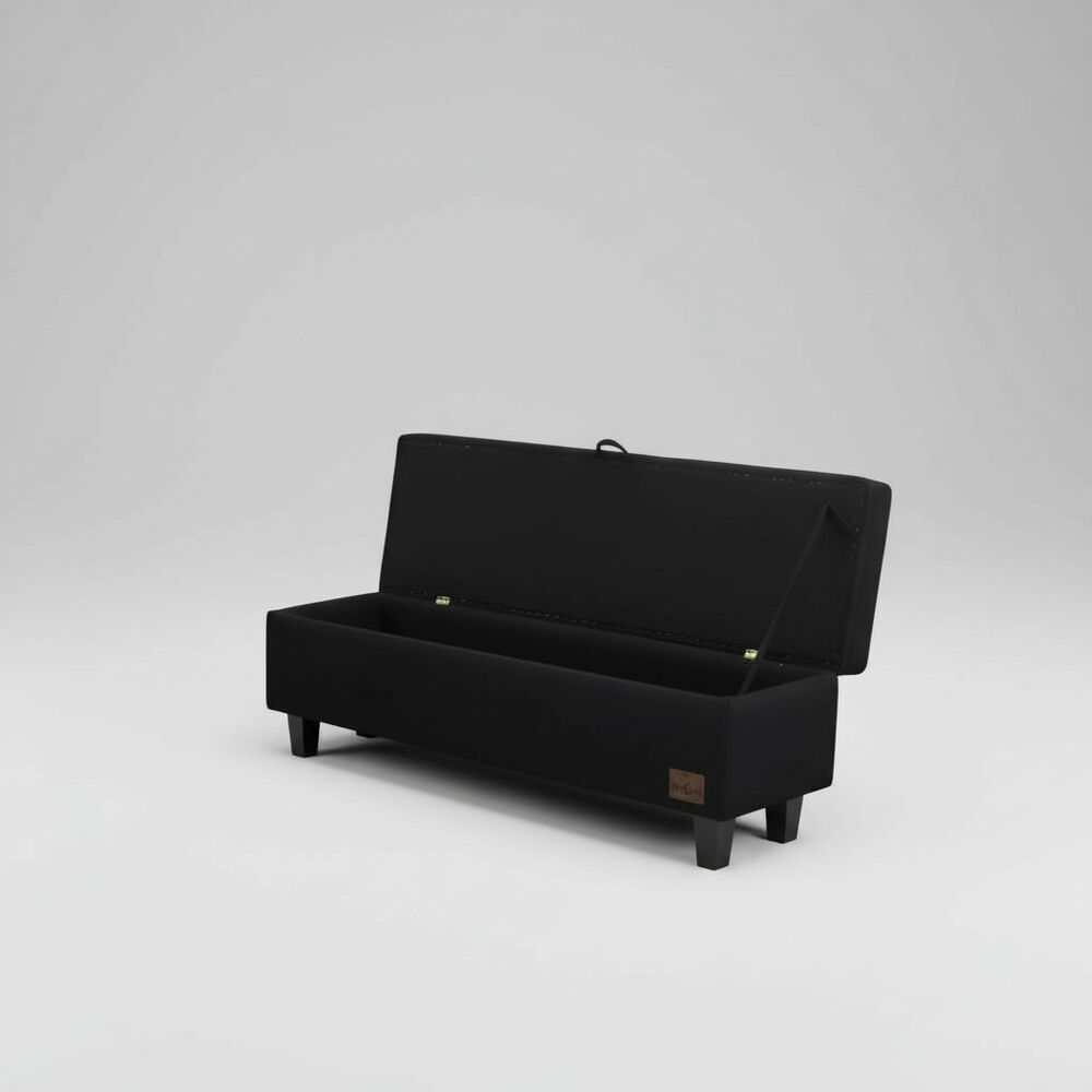 Banqueta Piecera 130 Cm Tapiz Genova (negro) image number 0.0