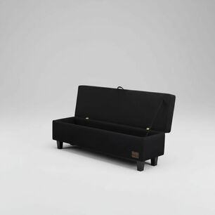 Banqueta Piecera 130 Cm Tapiz Genova (negro)