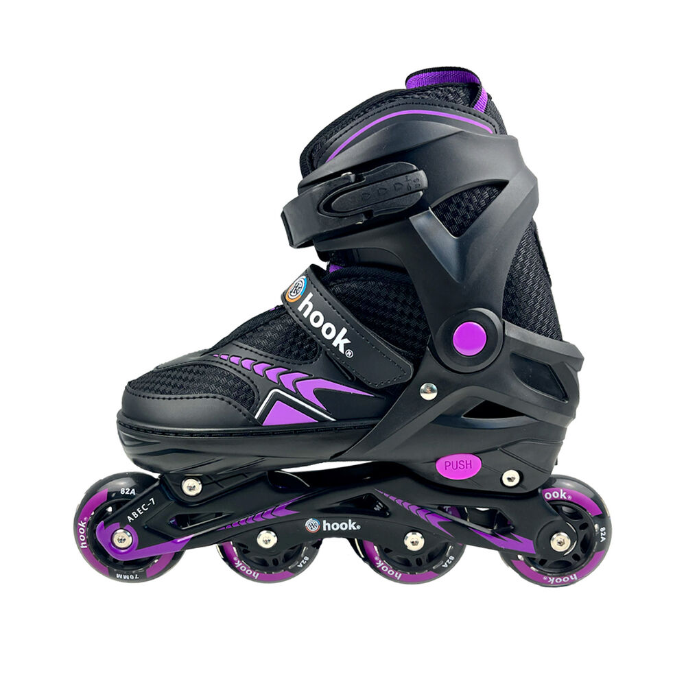 Patines En Linea Extensibles Hook Fitness Morado M (34-37) image number 2.0