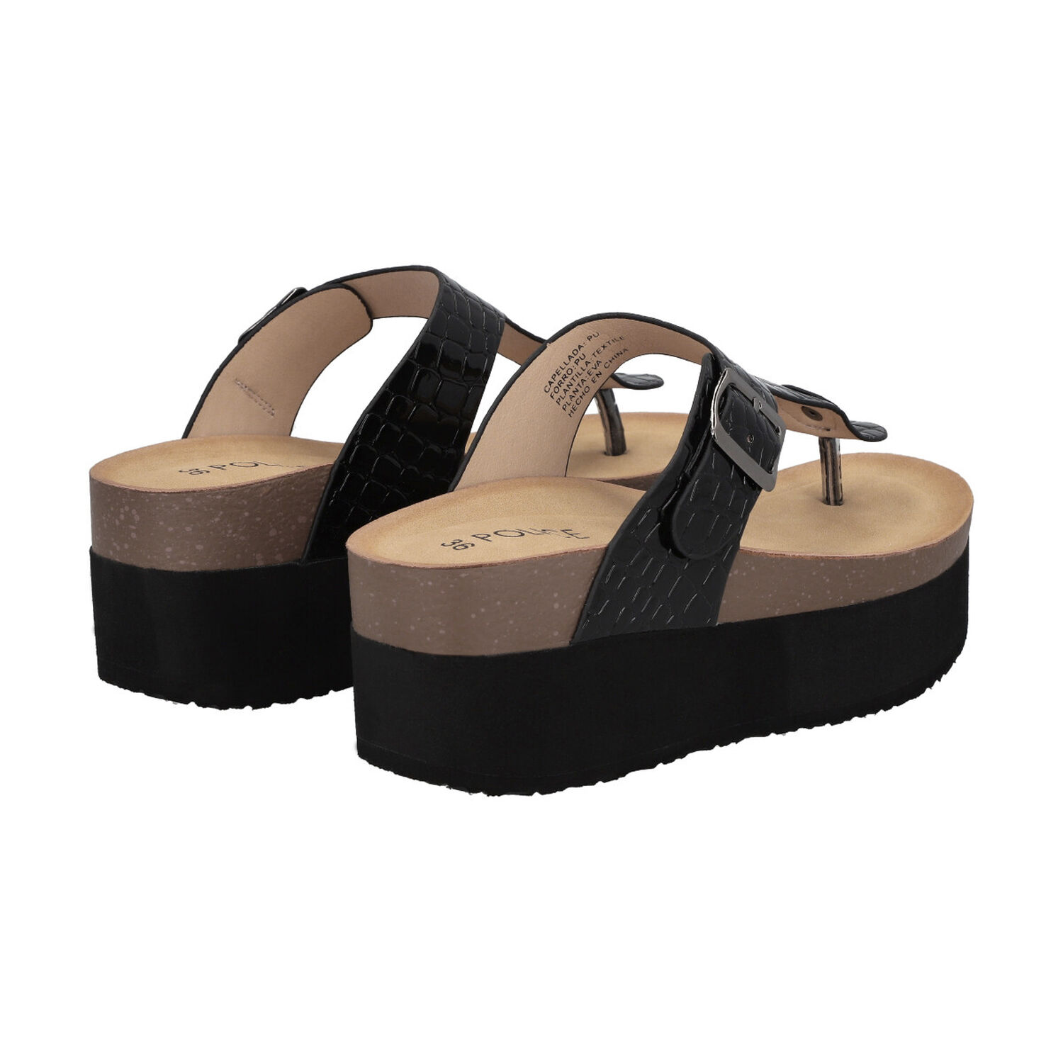 Sandalia Mujer Negro Plataforma Blake Police image number 3.0