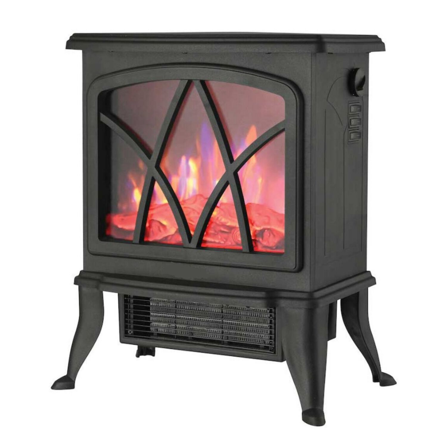 Chimenea El&eacute;ctrica Vintage Regulable Efecto Llama Real 3d image number 1.0