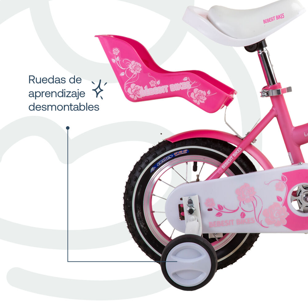 Bicicleta Infantil Queen Aro 12 Rosada Bebesit image number 5.0