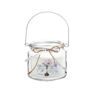 Porta Velas De Vidrio Dise&ntilde;o Primavera Ajo 10 Cm