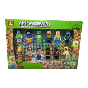 Juguete Set 12 Figuras Armables 7cm Bloques Myworld Infantil