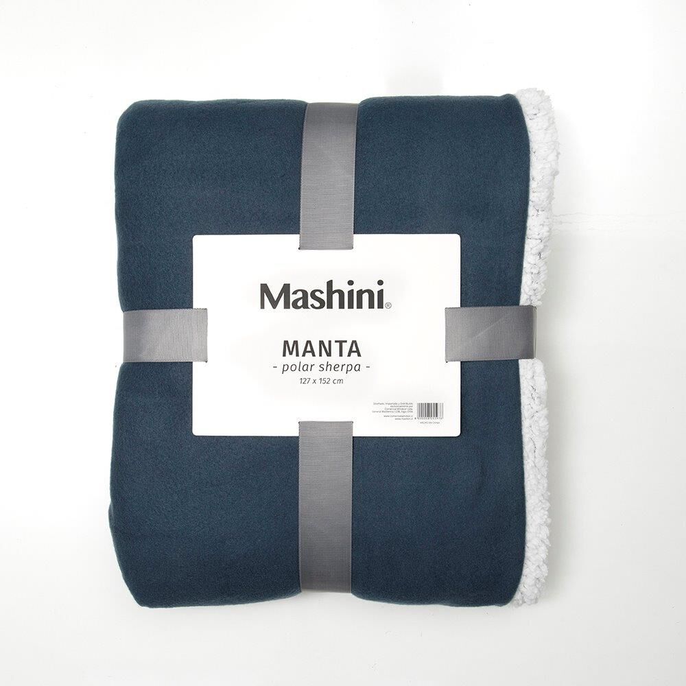 Manta Polar Sherpa 127x152 Azul image number 2.0