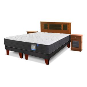 Cama Europea Flex Europedic Dual / 2 Plazas / Base Dividida + Set De Maderas