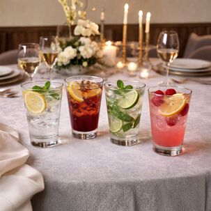 Set 12 Vasos Altos De Vidrio 394ml Modelo London Jugo Agua