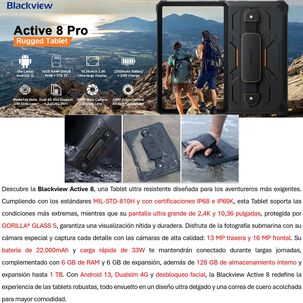 Blackview Active 8 - Tablet Resistente Ip68/ip69k, 22.000mah