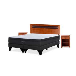 Cama Europea Rosen Tempo / 2 Plazas / Base Dividida + Set de Maderas Ferrara