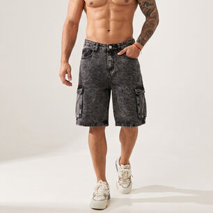 Short Bermuda Denim Cargo Relaxed Fit Hombre Hawai