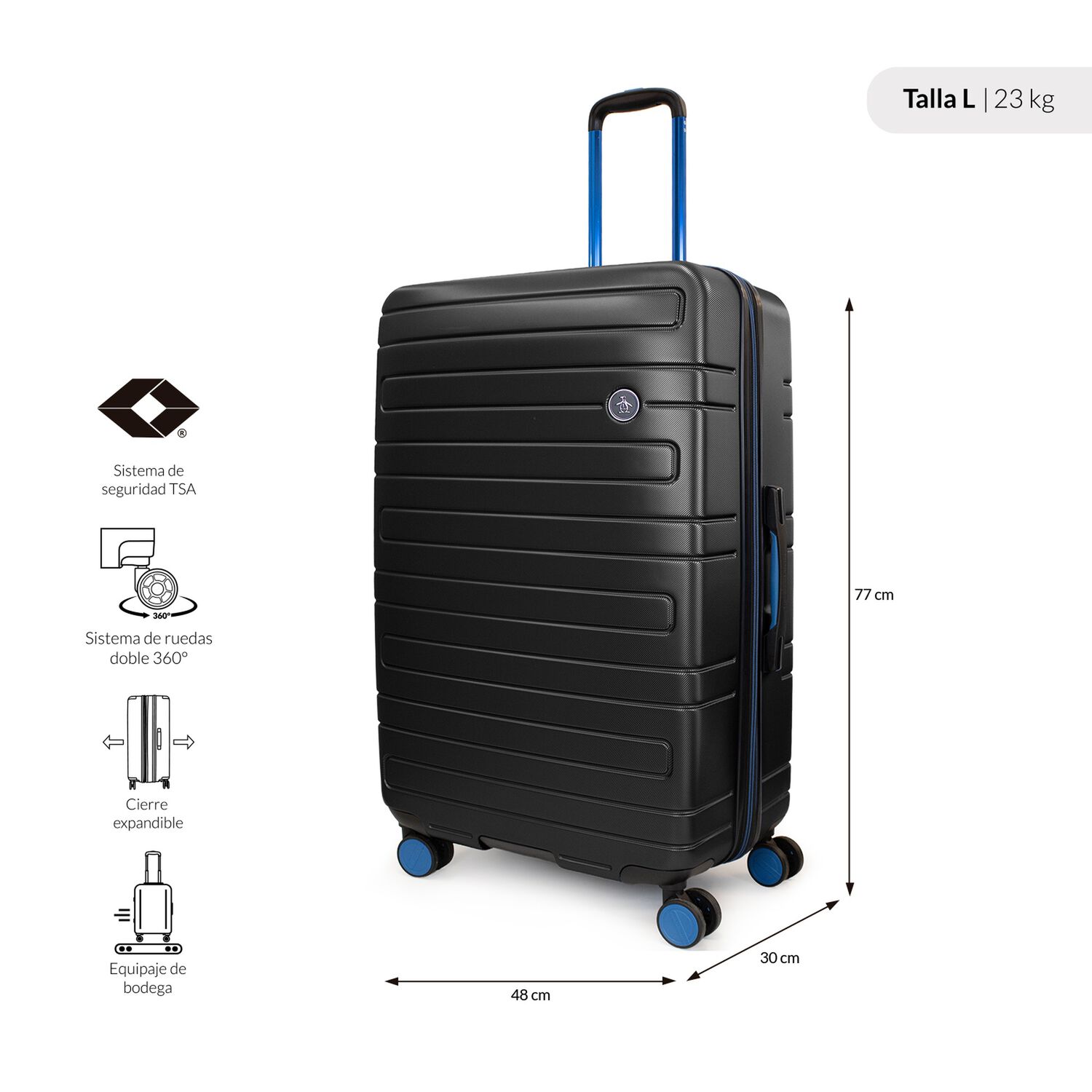 Pack 2 Maletas Cabina S 10k + L 23k Milan Negro Penguin image number 2.0