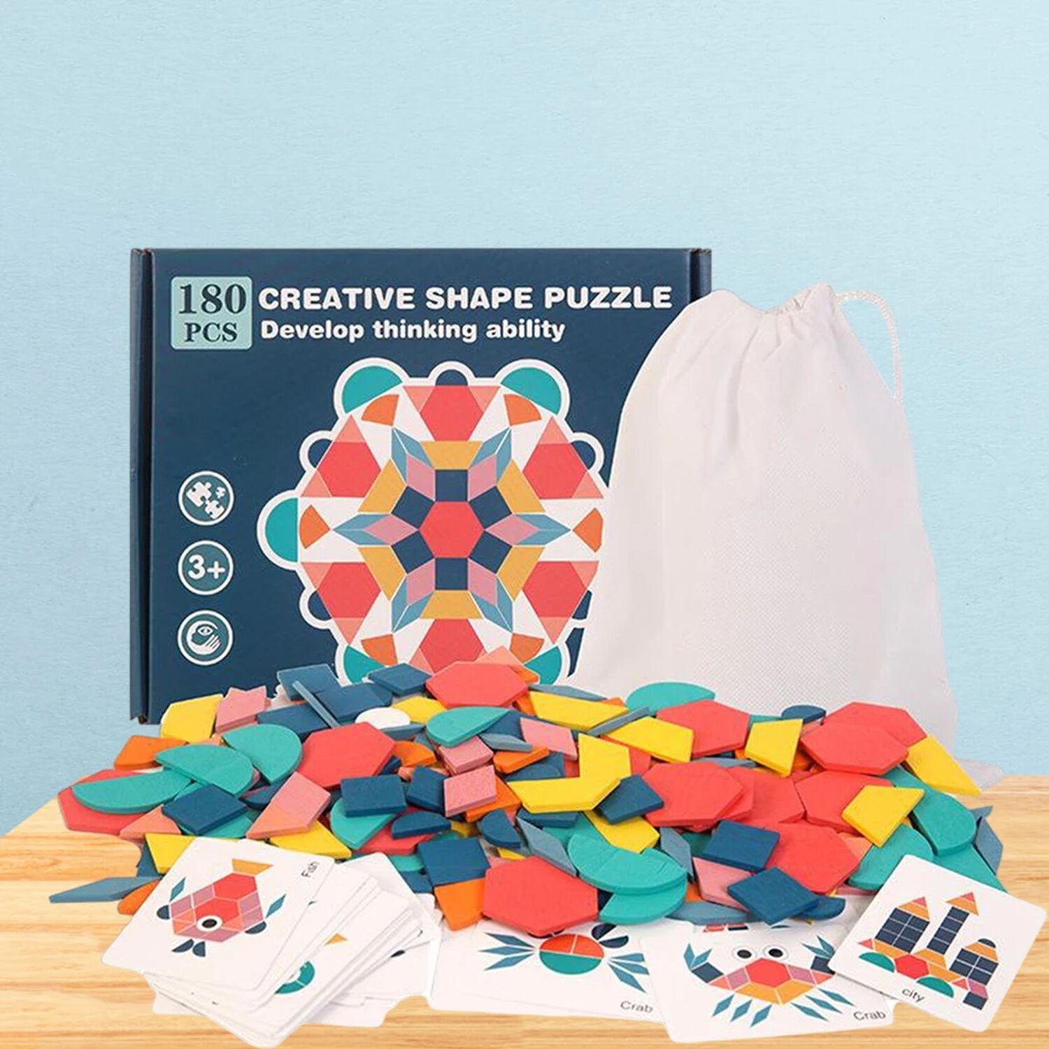 Set Juguete De Madera Rompecabezas Puzzles Ni&ntilde;os 155 Pcs image number 4.0