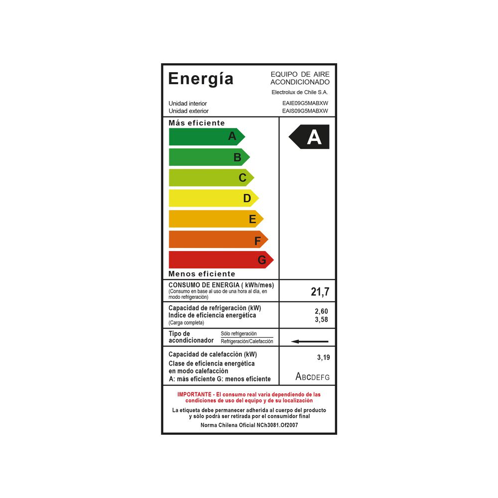 Aire Acondicionado Efficient Inverter 9000 Btu - Electrolux image number 13.0