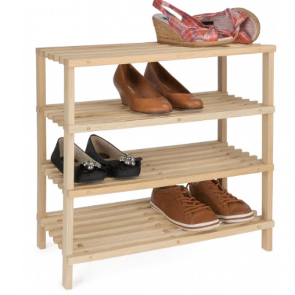 Zapatera De Madera 4 Niveles Color Natural image number 0.0