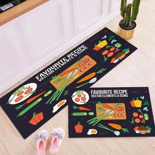 Pack De 02 Alfombra Para Cocina Con Antideslizantes Md26
