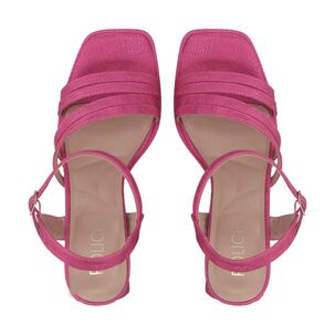 Sandalia Mujer Fucsia Taco Medio Gala Police