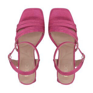 Sandalia Mujer Fucsia Taco Medio Gala Police