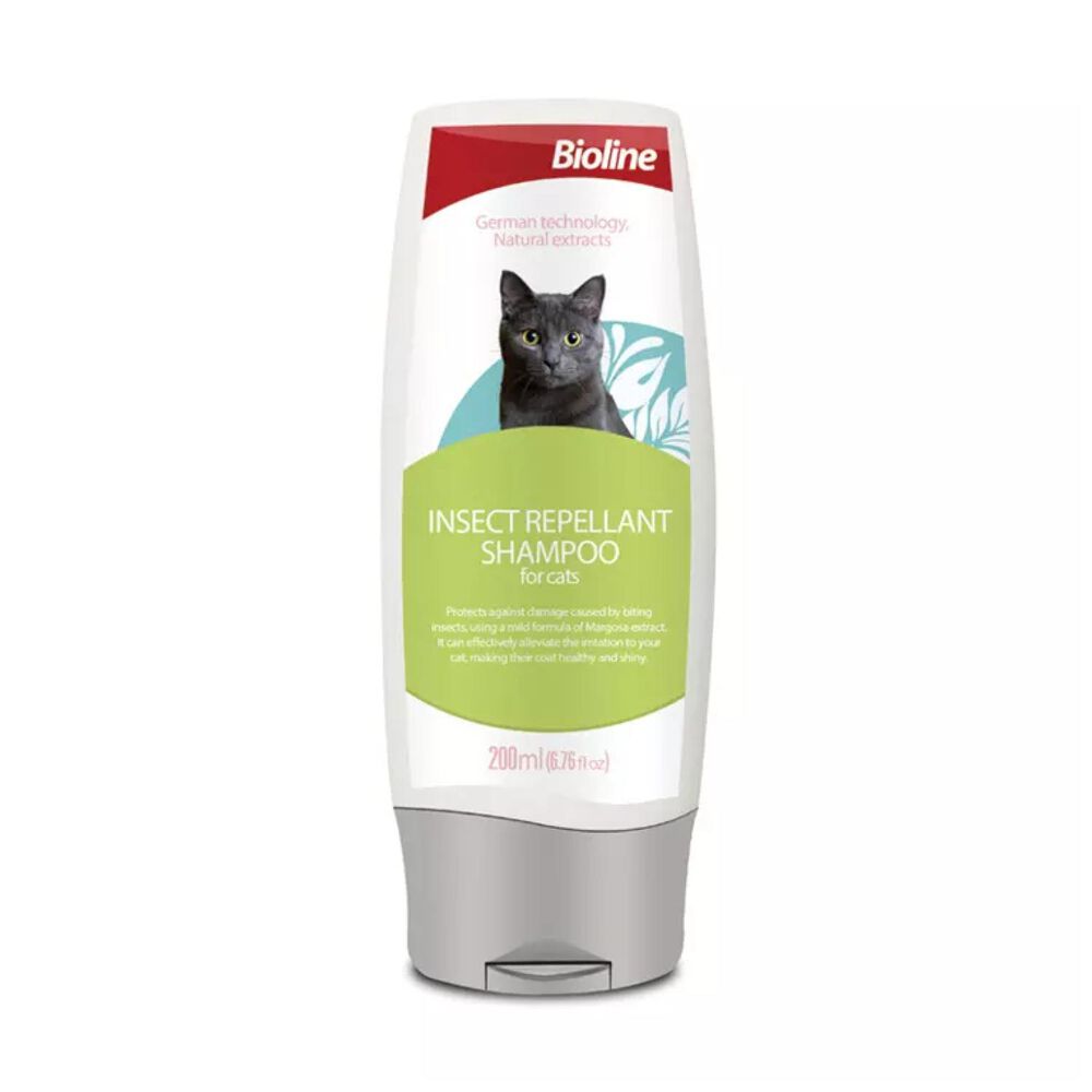 Shampoo Repelente De Insectos Para Gatos 200ml Bioline image number 0.0