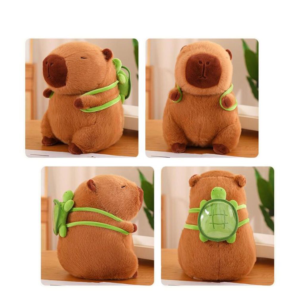 Peluche De Capibara Kawaii Carpincho Mochila Tortuga 50cm image number 4.0