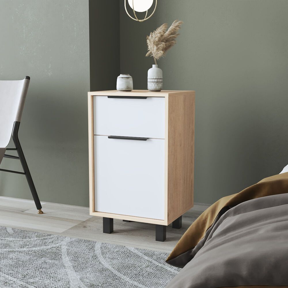 Velador 1 Caj&oacute;n 1 Puerta Fm-002a Caf&eacute; Claro image number 4.0