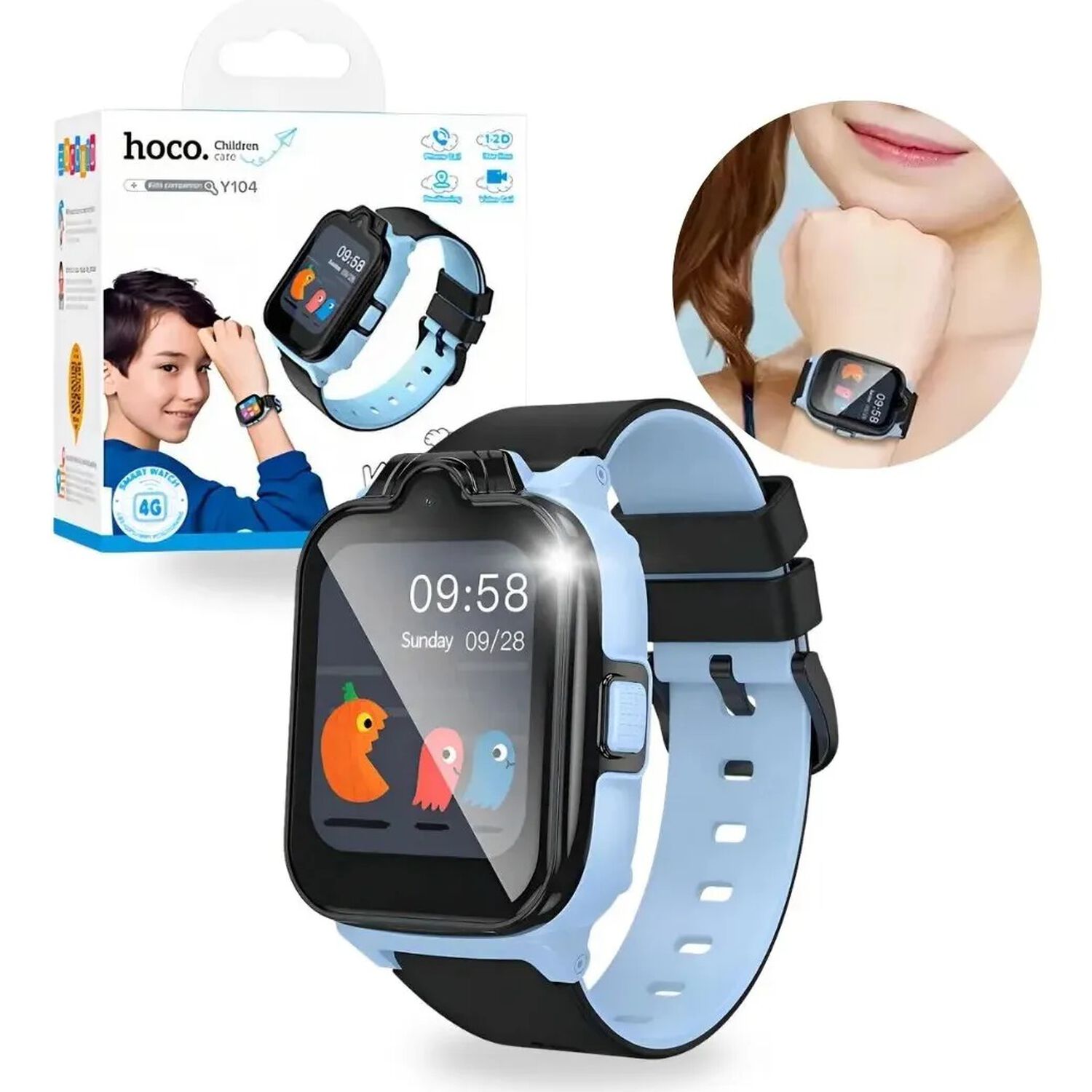 Hoco Y104 Smart Watch Reloj Inteligente Para Ni&ntilde;os 4g Gps - Azul image number 2.0