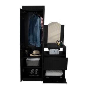 Closet Comoda Con Espejo 3 Puertas 1 Cajon