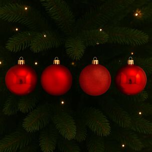 4 Bambalinas Esferas Navideñas Rojo 12cm Decoracion Navidad