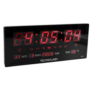 Reloj Mural Digital Con Calendario Y Temperatura 12-24h - Ps