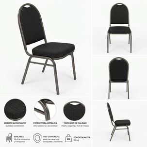 Pack 4 Sillas De Eventos Varios Hotel Restaurante Acolchada