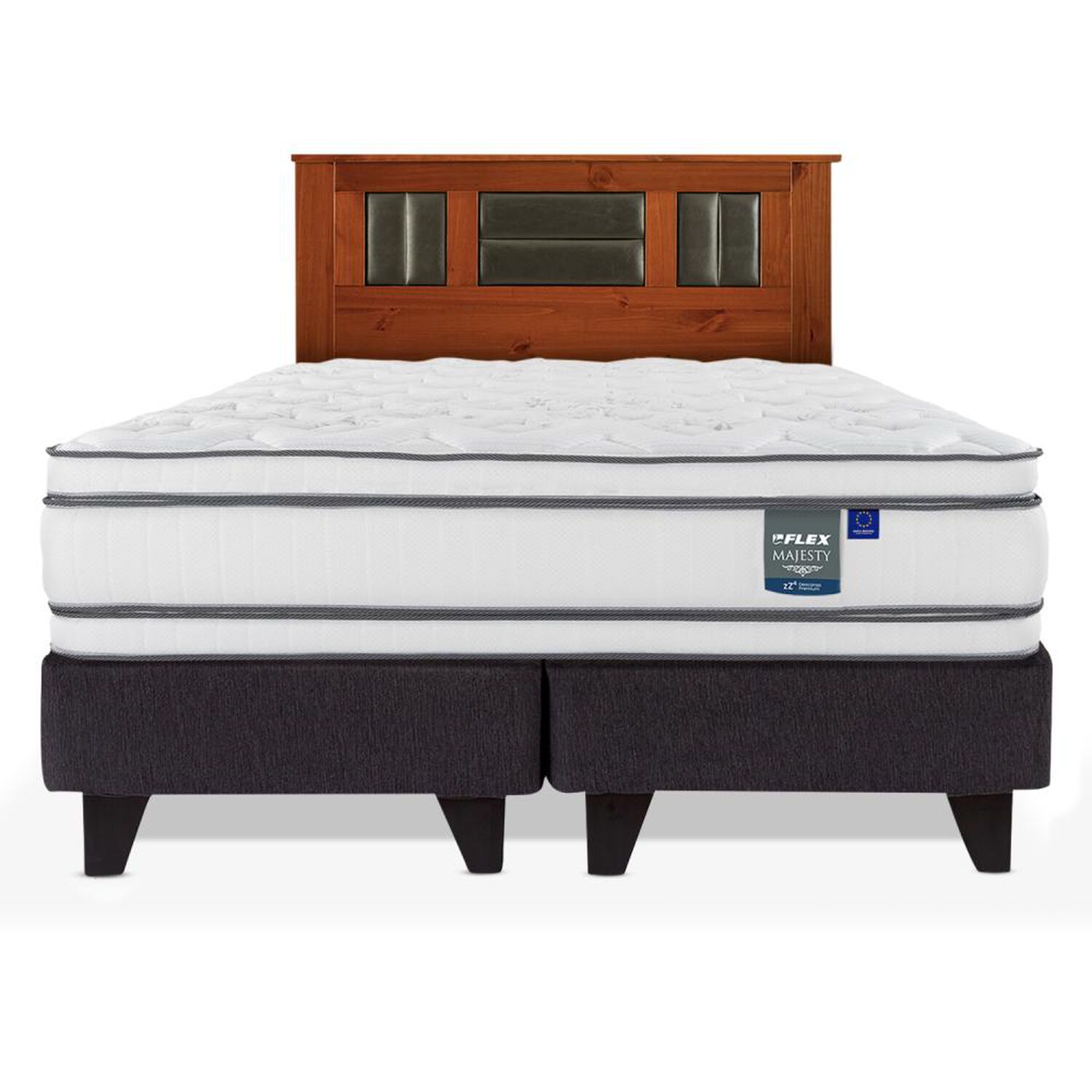 Cama Europea Flex Majesty / 2 Plazas / Base Dividida + Respaldo image number 1.0